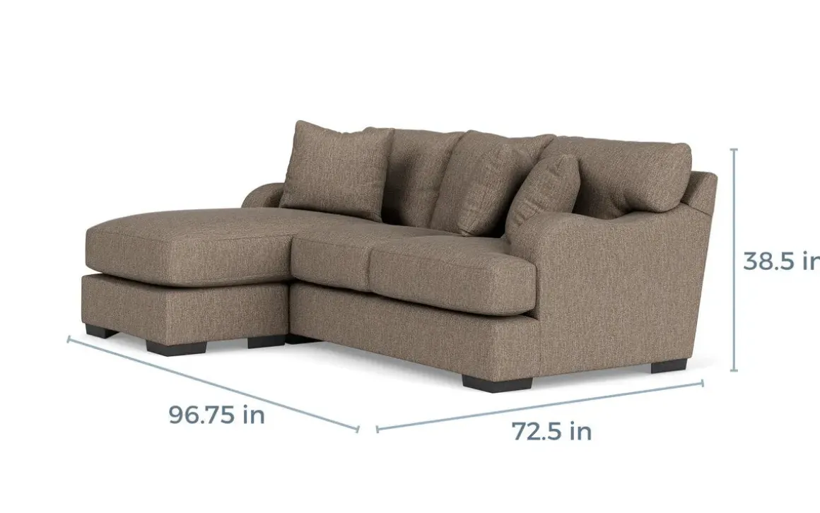 Catamaran Reversible Sofa Chaise In Coconut Stone