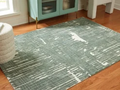 Cayworth Rug In Teal/White, 5x7