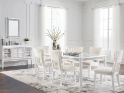 Chalanna Dining Table & 6 Chairs In White