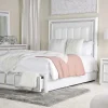 Chalanna Storage Bed, Dresser, Mirror & Nightstand In White, Queen