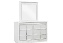 Chalanna Storage Bed, Dresser, Mirror & Nightstand In White, Queen