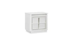 Chalanna Storage Bed, Dresser, Mirror & Nightstand In White, Queen