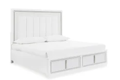 Chalanna Storage Bed, Dresser, Mirror & Nightstand In White, Queen