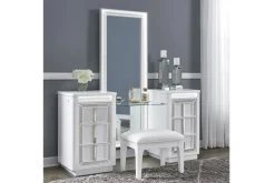 Chalanna Vanity, Mirror & Stool In White