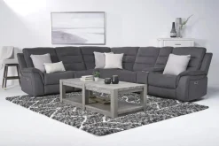Chanell 6 Piece 2 Power Sectional In New Nappa Gray