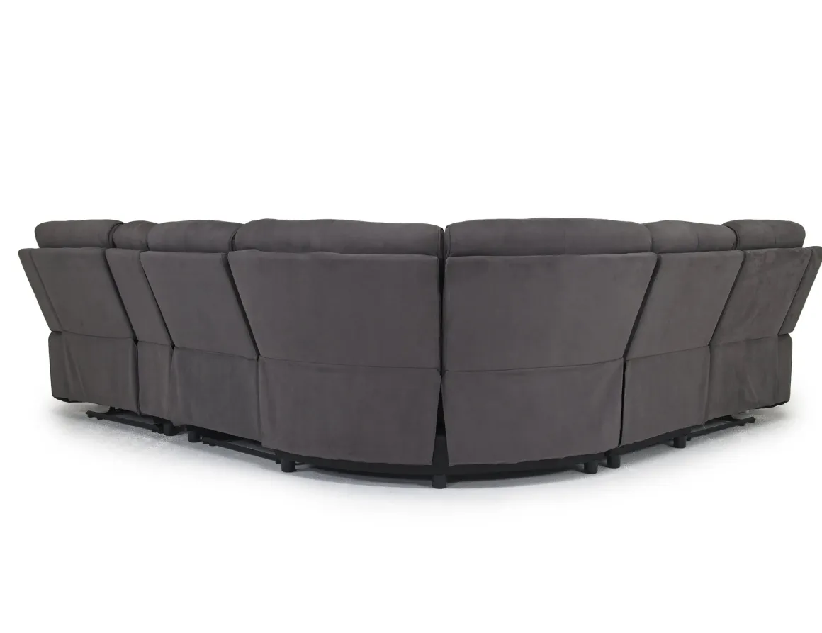 Chanell 6 Piece Reclining Sectional W/ Armless Recliner In New Nappa Gray