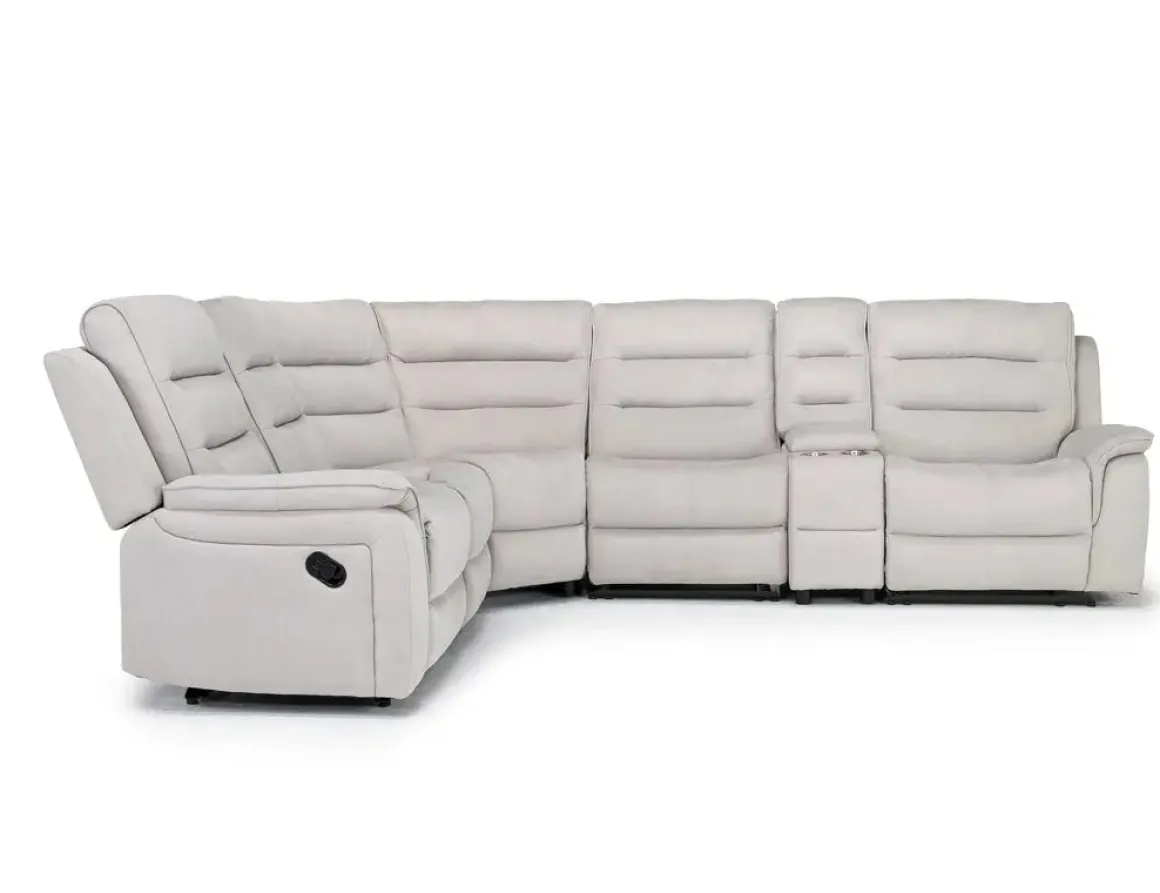 Chanell 6 Piece Reclining Sectional W/ Armless Recliner In New Nappa Gray