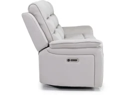 Chanell 2 Power Sofa In New Nappa Gray