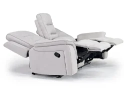 Chanell Reclining Console Loveseat In New Nappa Light Gray