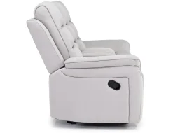 Chanell Reclining Console Loveseat In New Nappa Light Gray