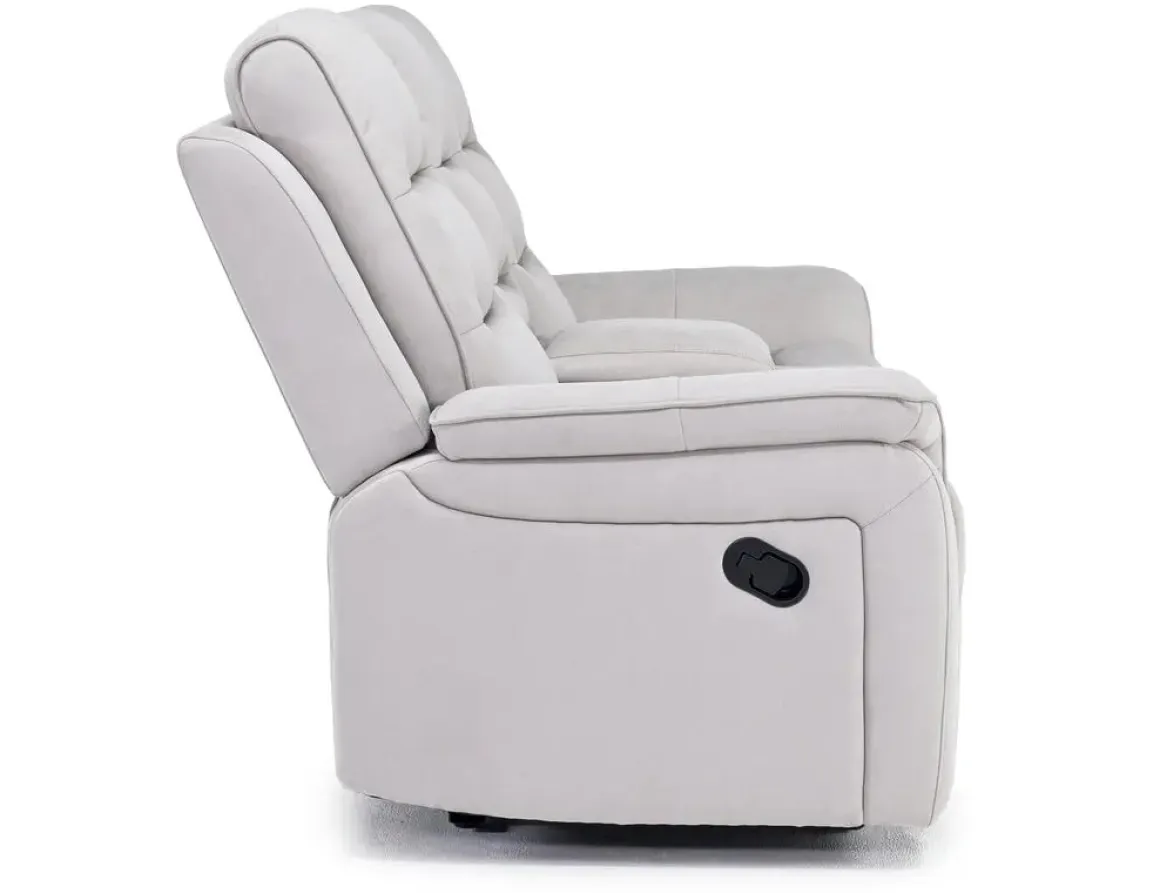 Chanell Reclining Console Loveseat In New Nappa Light Gray