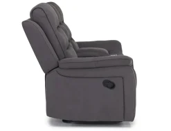 Chanell Reclining Console Loveseat In New Nappa Light Gray