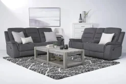 Chanell Reclining Sofa & Console Loveseat In New Nappa Gray