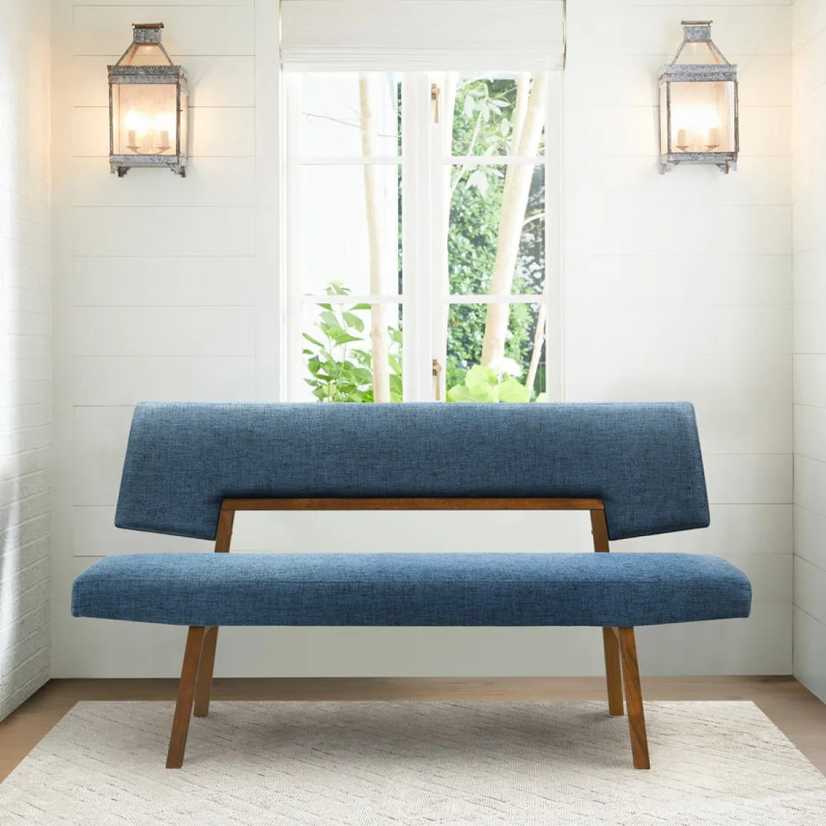 Chanella Dining Bench In Blue