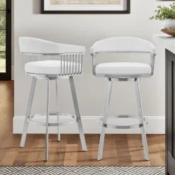 Chelsea Swivel Barstool In White