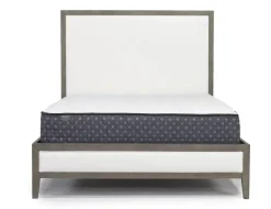 Chloe Upholstered Panel Bed In Gray/White, Queen