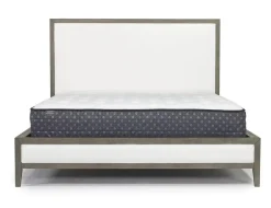 Chloe Upholstered Panel Bed In Gray/White, Queen