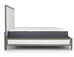 Chloe Upholstered Panel Bed In Gray/White, Queen