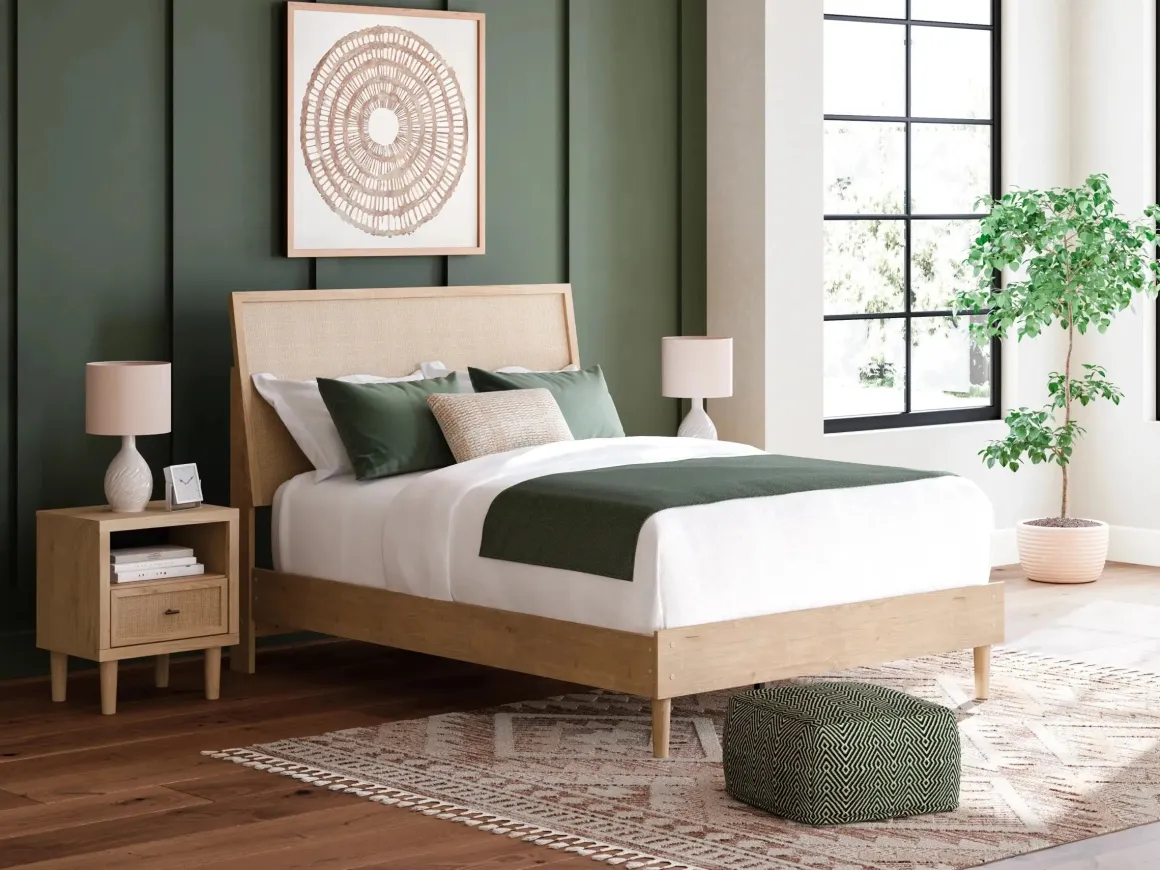 Cielden Panel Bed In Tan, Twin