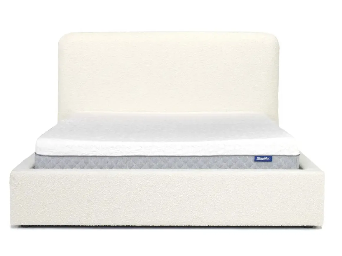 Cloud Boucle Upholstered Panel Bed In Maya Boucle, Queen