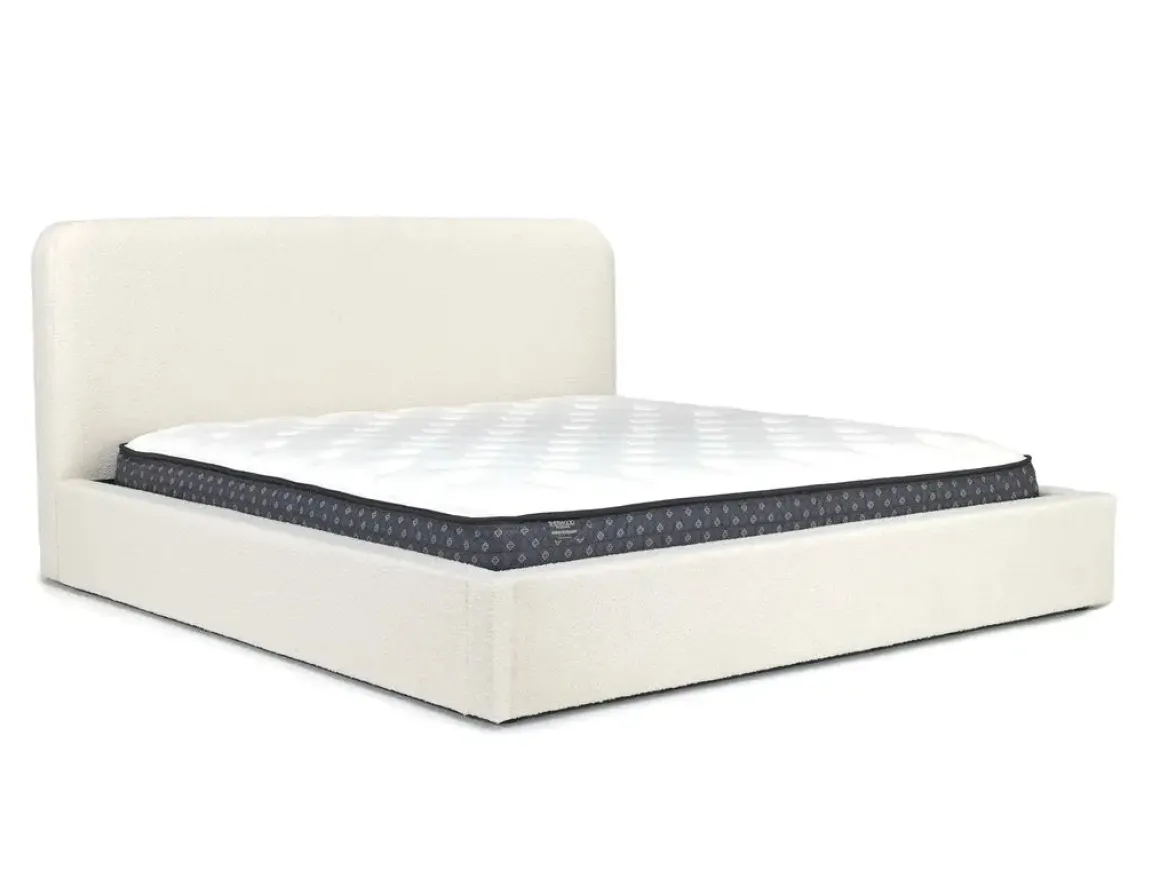 Cloud Boucle Upholstered Panel Bed In Maya Boucle, Queen