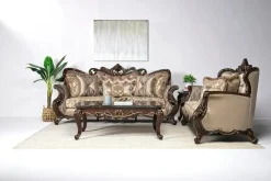 Constantine Sofa & Loveseat In Gold