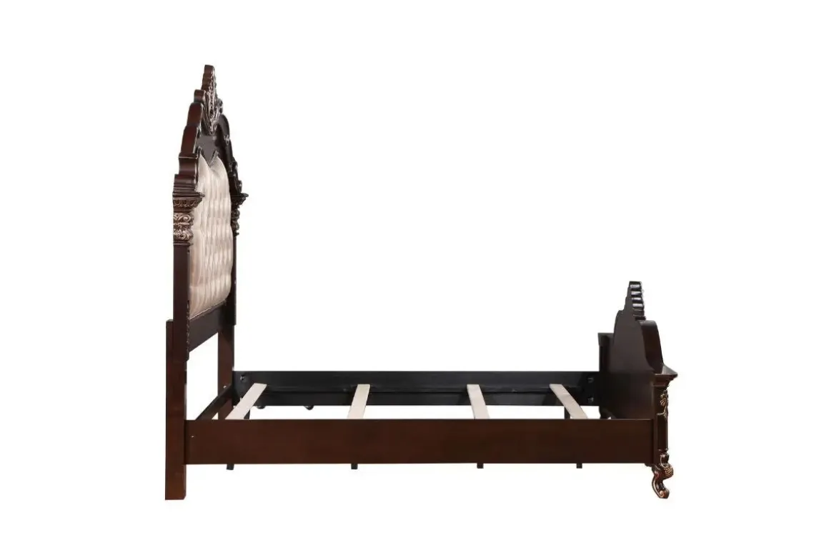 Constantine Upholstered Bed In Cherry, Queen
