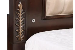 Constantine Upholstered Bed In Cherry, Queen