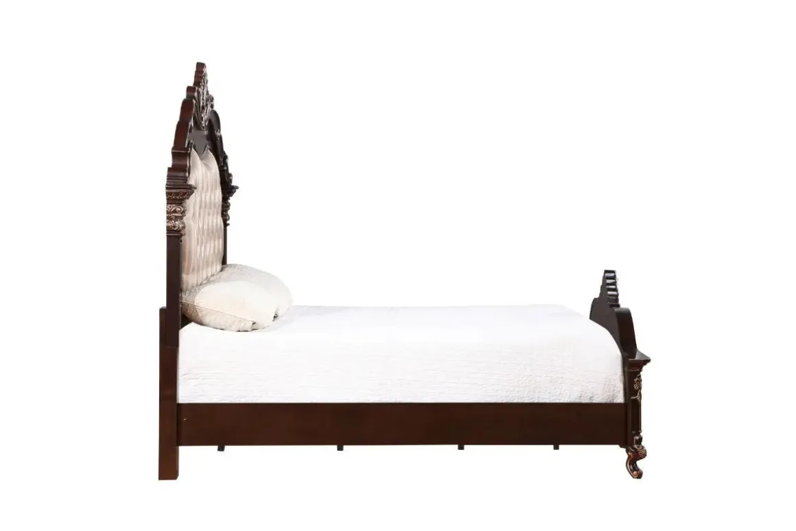 Constantine Upholstered Bed In Cherry, Queen