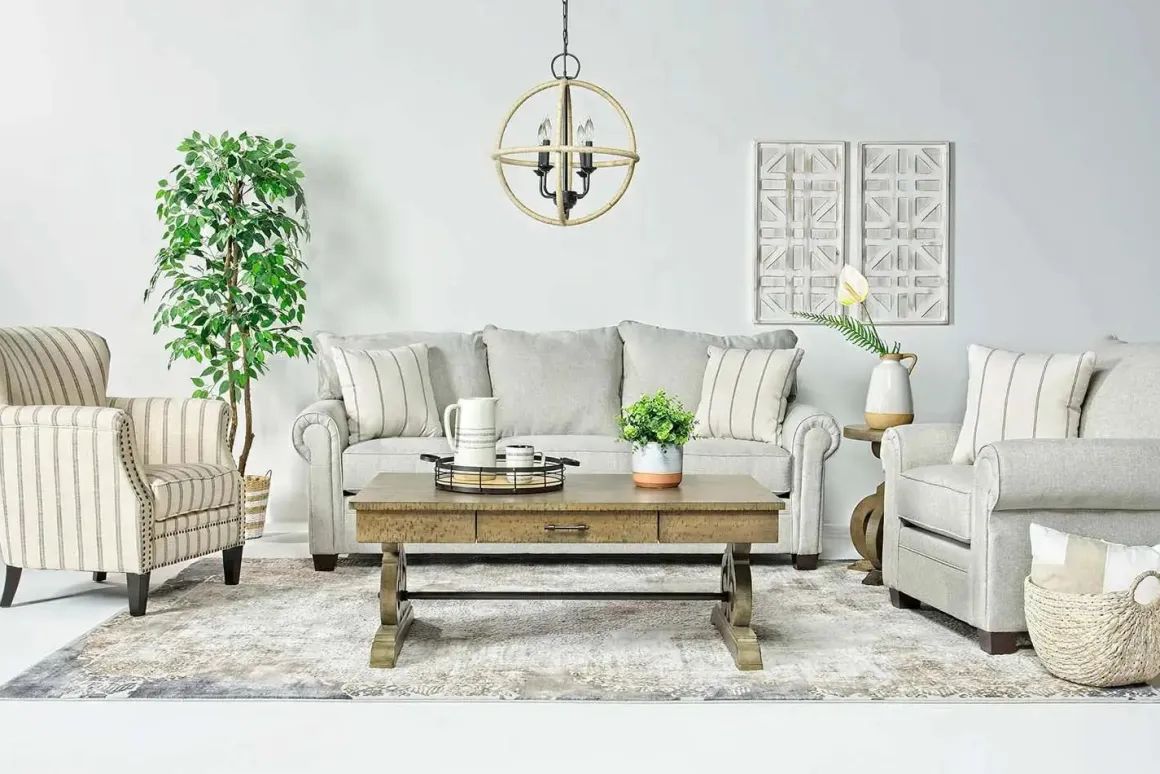 Cordoba Ottoman In Splash Linen