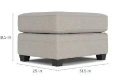 Cordoba Ottoman In Splash Linen