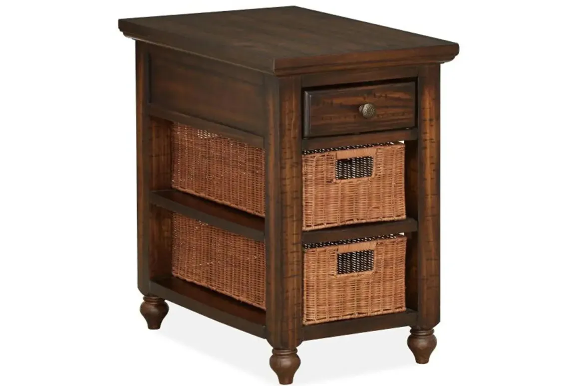 Cottage Lane Chairside Table In Brown
