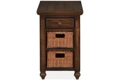 Cottage Lane Chairside Table In Brown