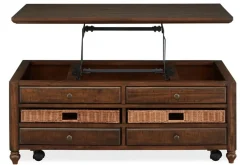 Cottage Lane Lift Top Coffee Table In Brown