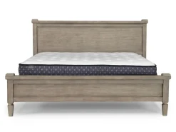 Country Side Canopy Bed, Dresser, Mirror & 2 Drawer Nightstand In Brown, Queen