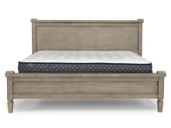 Country Side Canopy Bed, Dresser, Mirror & 2 Drawer Nightstand In Brown, Queen