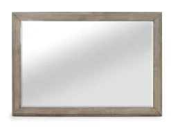 Country Side Canopy Bed, Dresser, Mirror & 2 Drawer Nightstand In Brown, Queen