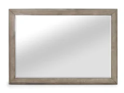 Country Side Canopy Bed, Dresser, Mirror & 2 Drawer Nightstand In Brown, Queen