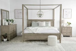 Country Side Canopy Bed In Brown, Queen