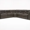 Cove 5 Piece 2 Power Sectional In Gray Leather