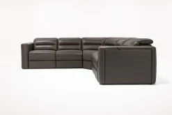 Cove 5 Piece 2 Power Sectional In Gray Leather