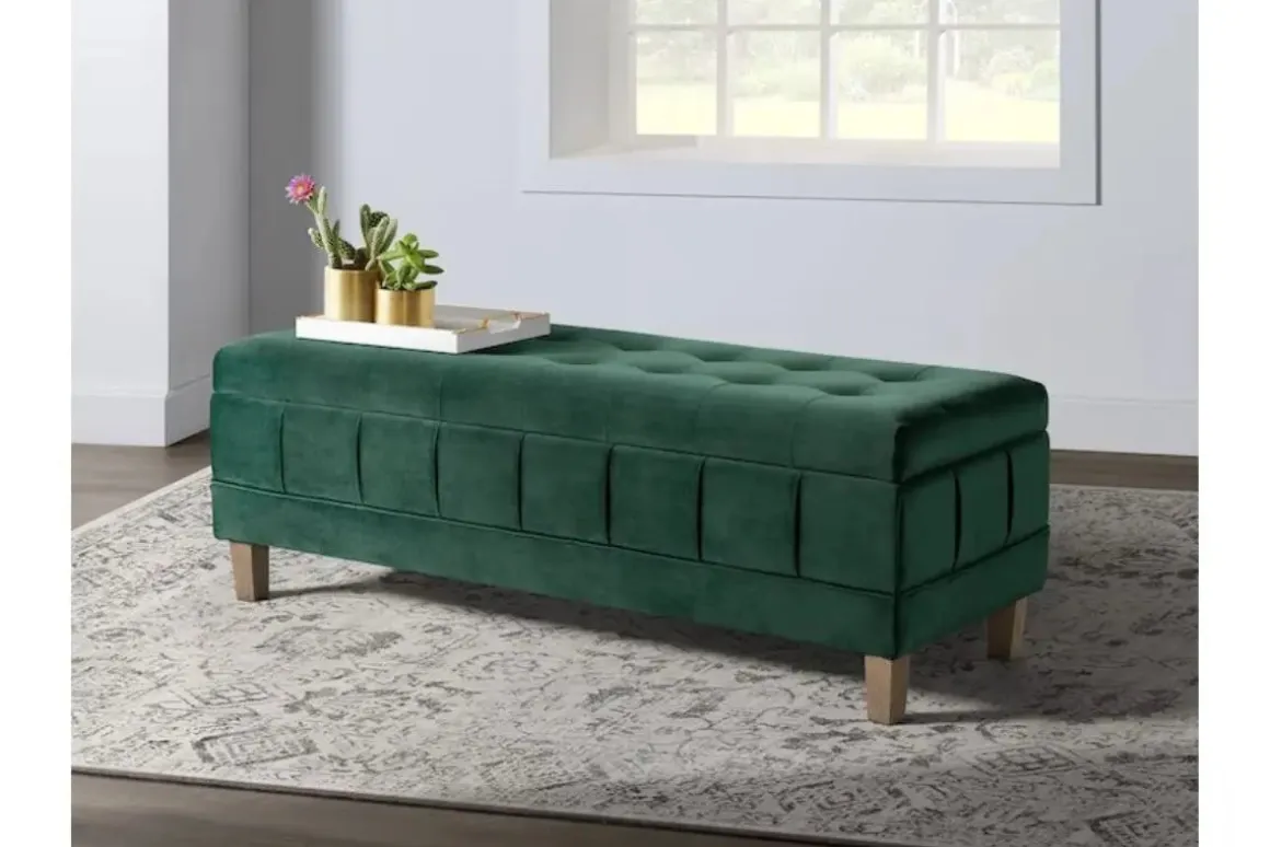 Crosby Storage Bench In Gun Metal