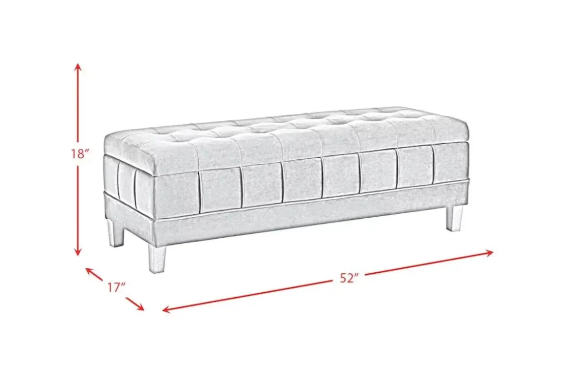 Crosby Storage Bench In Gun Metal