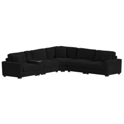 Cuddle Cloud 6 Piece Sectional In Black
