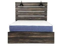 Dallas Panel Bed W/ Lights In White Wash, Twin
