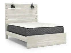 Dallas Panel Bed W/ Lights In White Wash, Twin