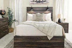 Dallas Panel Bed W/ Lights In White Wash, Twin