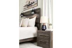 Dallas Panel Bed W/ Lights, Dresser, Mirror & Nightstand In White Wash, Twin