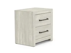 Dallas Panel Bed W/ Lights, Dresser, Mirror & Nightstand In White Wash, Twin