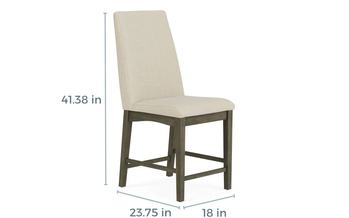 Dapper Round Counter Height Dining Table & 4 Stools In Gray